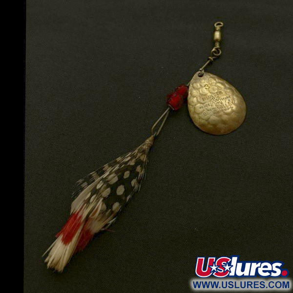 Vintage  Pflueger  Pfluerger Bear Valley 3, 1/4oz brass spinning lure #23656