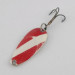 Vintage   Dura Pack Spoon, 3/16oz nickel/white/red fishing spoon #23659