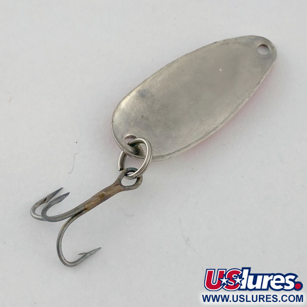 Vintage   Dura Pack Spoon, 3/16oz nickel/white/red fishing spoon #23659