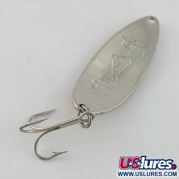 Vintage  Seneca Little Cleo (Hula Girl) , 1/2oz nickel/orange fishing spoon #23664