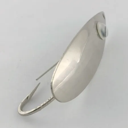 Vintage Atlantic Lures Celebrated Weedless, 3/4oz nickel fishing spoon #23667