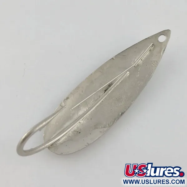 Vintage Atlantic Lures Celebrated Weedless, 3/4oz nickel fishing spoon #23667