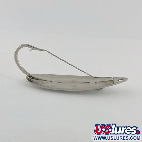 Vintage   Atlantic Lures Celebrated Weedless, 3/4oz nickel fishing spoon #23667