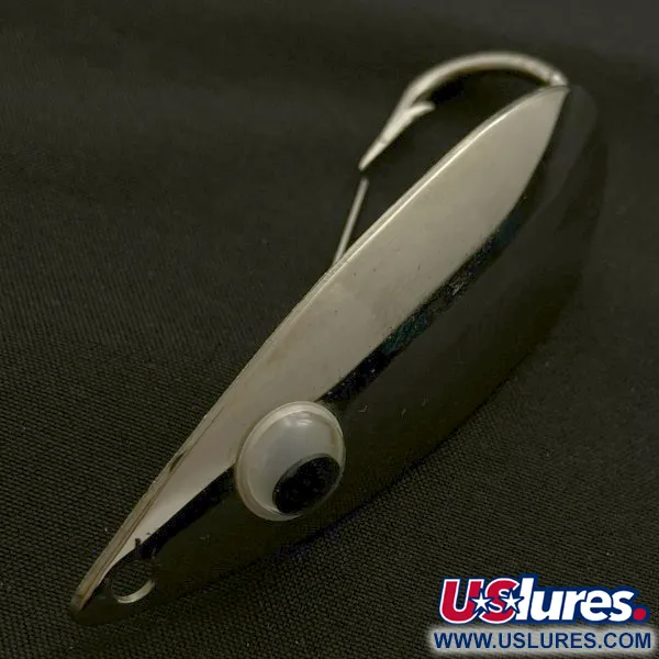 Vintage Atlantic Lures Celebrated Weedless, 3/4oz nickel fishing spoon #23667