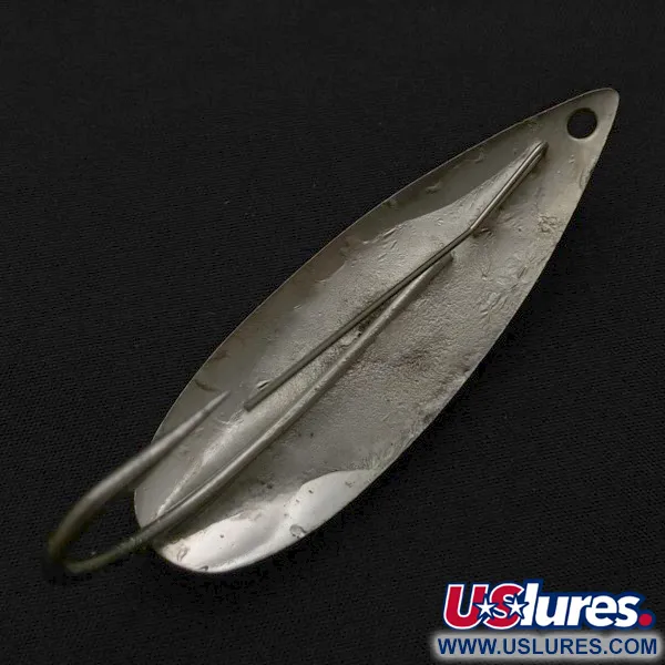 Vintage Atlantic Lures Celebrated Weedless, 3/4oz nickel fishing spoon #23667