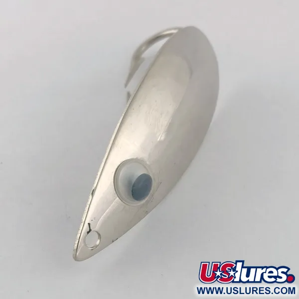 Vintage Atlantic Lures Celebrated Weedless, 3/4oz nickel fishing spoon #23667