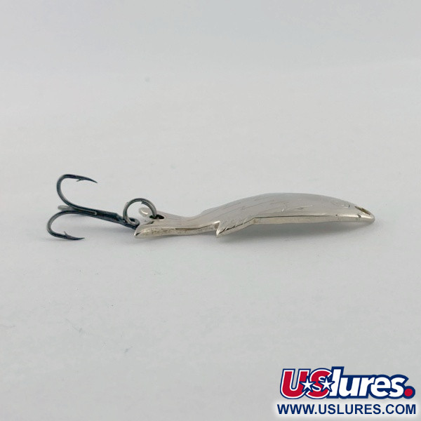 Vintage   Atlantic Lures Golden Wobble-Fish, 3/16oz nickel fishing spoon #23671