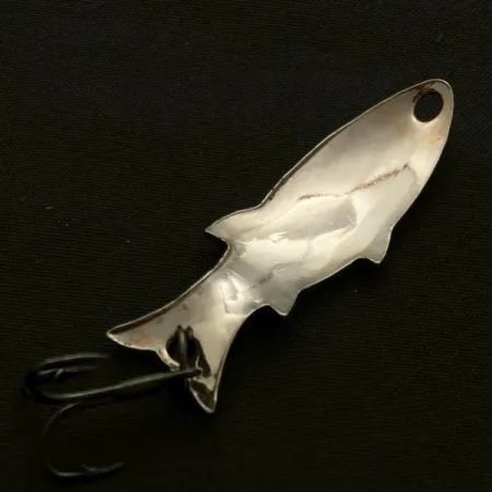 Vintage Atlantic Lures Golden Wobble-Fish, 3/16oz nickel fishing spoon #23671