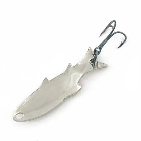 Vintage Atlantic Lures Golden Wobble-Fish, 3/16oz nickel fishing spoon #23671