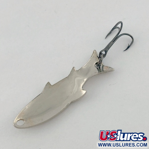 Vintage   Atlantic Lures Golden Wobble-Fish, 3/16oz nickel fishing spoon #23671