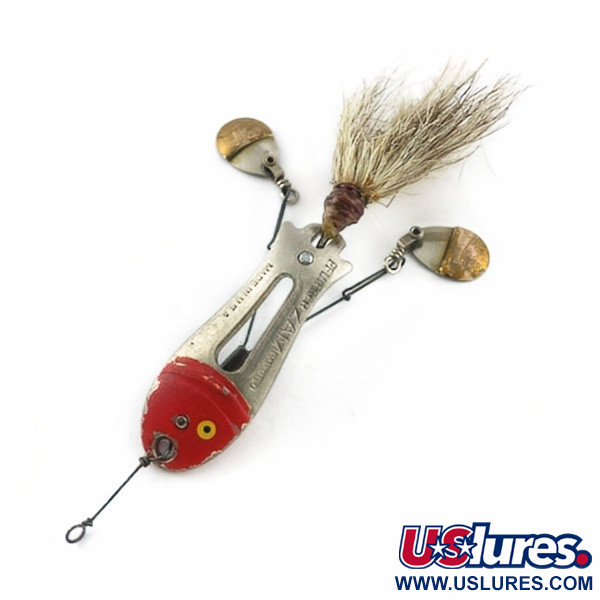 Vintage   Pflueger ZAM, 1/2oz nickel/red fishing spoon #23672