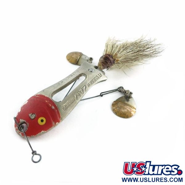 Vintage   Pflueger ZAM, 1/2oz nickel/red fishing spoon #23672