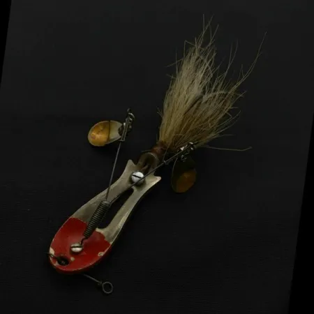 Vintage Pflueger ZAM, 1/2oz nickel/red fishing spoon #23672