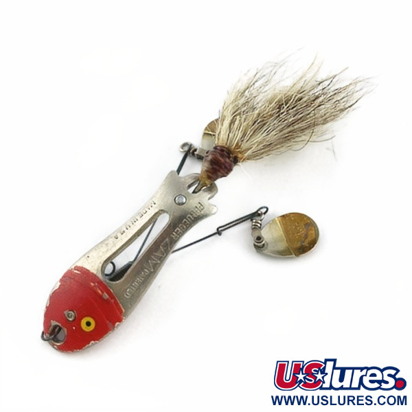 Vintage   Pflueger ZAM, 1/2oz nickel/red fishing spoon #23672