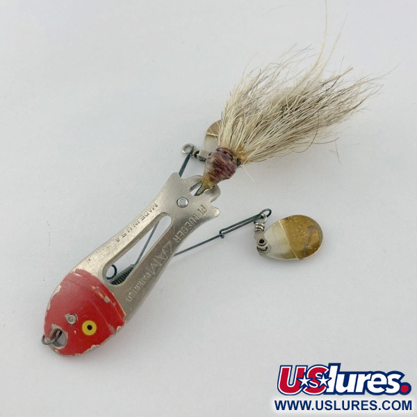 Vintage   Pflueger ZAM, 1/2oz nickel/red fishing spoon #23672