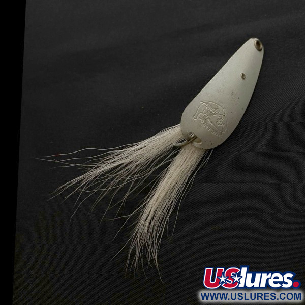 Vintage   Weedless Weezel bait Rex Spoon, 2/5oz pearl fishing spoon #23673