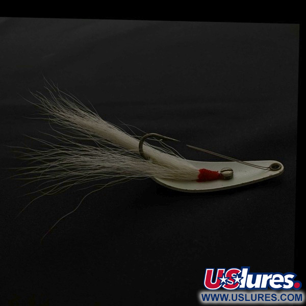 Vintage   Weedless Weezel bait Rex Spoon, 2/5oz pearl fishing spoon #23673