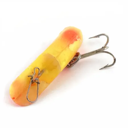 Vintage Luhr Jensen Fire Plug, 3/16oz yellow fishing lure #23676