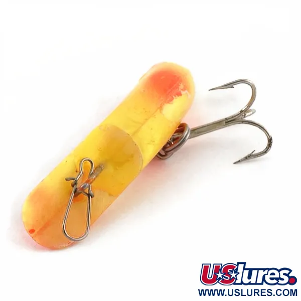 Vintage   Luhr Jensen Fire Plug, 3/16oz yellow fishing lure #23676