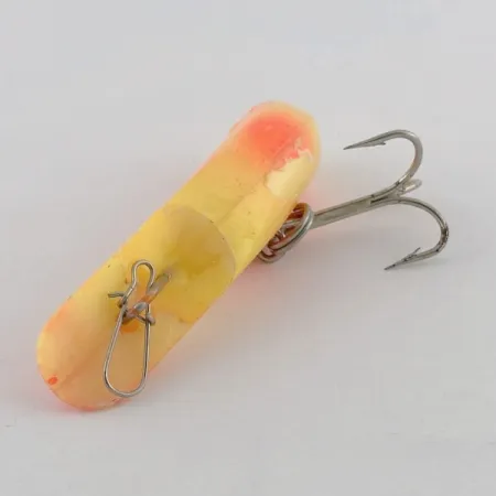 Vintage Luhr Jensen Fire Plug, 3/16oz yellow fishing lure #23676