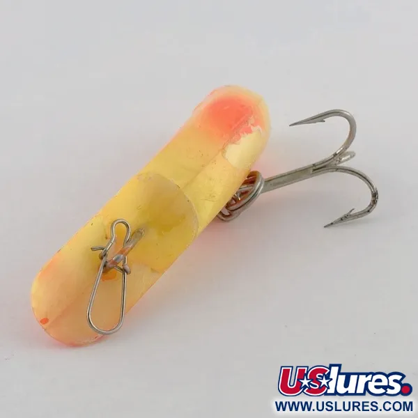 Vintage   Luhr Jensen Fire Plug, 3/16oz yellow fishing lure #23676