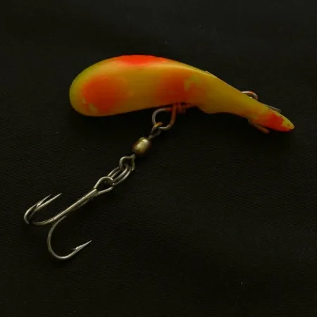 Vintage Luhr Jensen Fire Plug, 3/16oz yellow fishing lure #23676