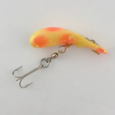 Vintage Luhr Jensen Fire Plug, 3/16oz yellow fishing lure #23676