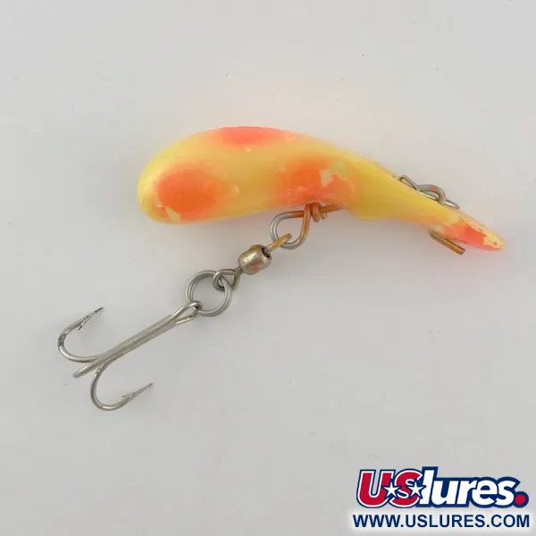 Vintage   Luhr Jensen Fire Plug, 3/16oz yellow fishing lure #23676
