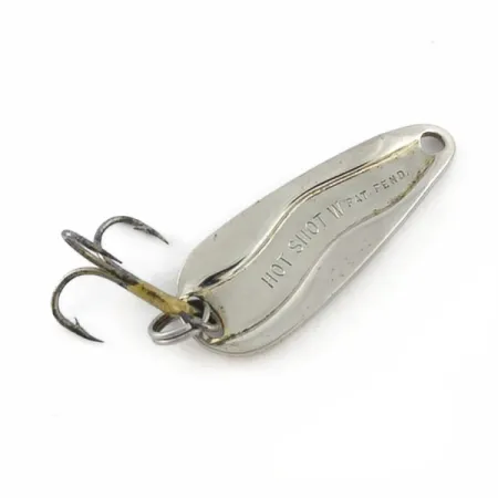Vintage Luhr Jensen Hot Shot W, 1/4oz nickel fishing spoon #23682