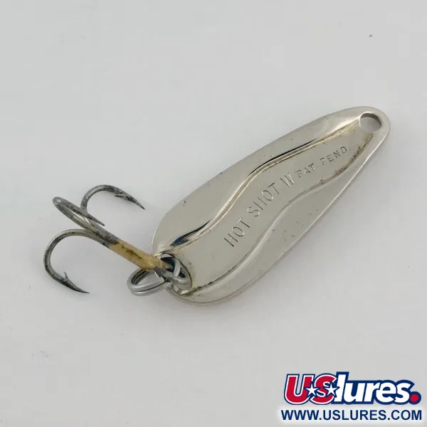 Vintage   Luhr Jensen Hot Shot W, 1/4oz nickel fishing spoon #23682