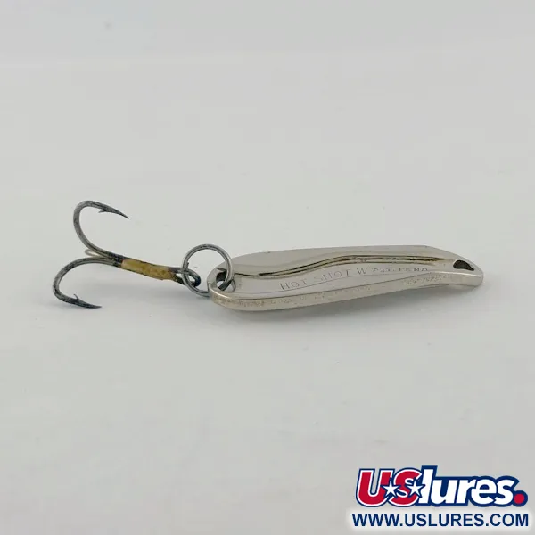 Vintage   Luhr Jensen Hot Shot W, 1/4oz nickel fishing spoon #23682
