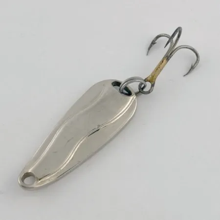 Vintage Luhr Jensen Hot Shot W, 1/4oz nickel fishing spoon #23682