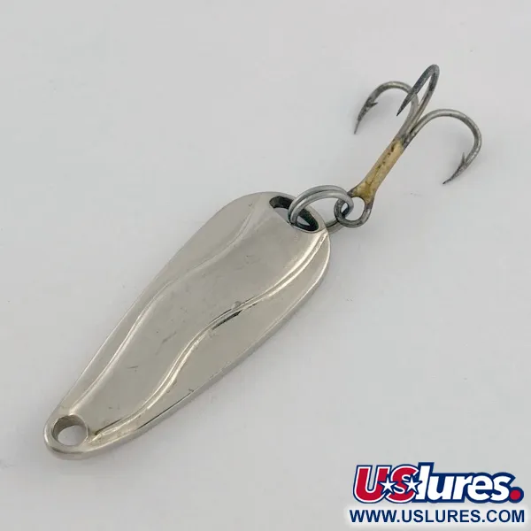 Vintage   Luhr Jensen Hot Shot W, 1/4oz nickel fishing spoon #23682