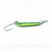 Vintage  Luhr Jensen Tom Mack #4, 1/4oz green/yellow fishing spoon #23685