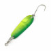 Vintage  Luhr Jensen Tom Mack #4, 1/4oz green/yellow fishing spoon #23685
