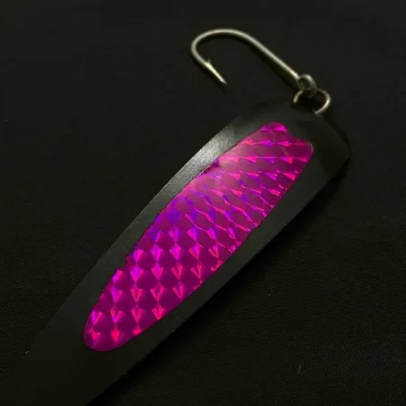 Vintage Luhr Jensen Flutter Spoon 38, 1/3oz black fishing spoon #23686