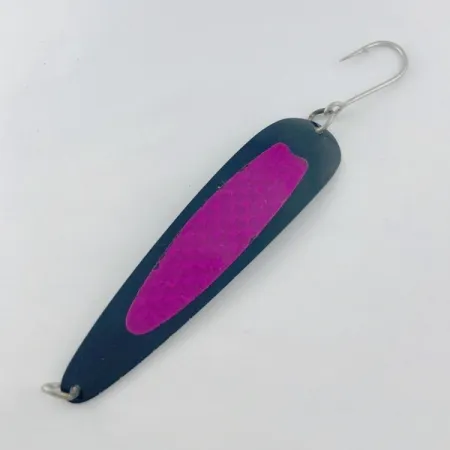 Vintage Luhr Jensen Flutter Spoon 38, 1/3oz black fishing spoon #23686