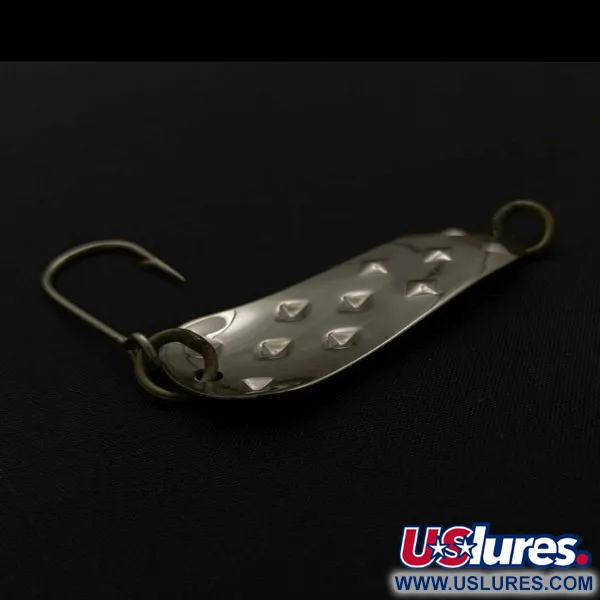 Vintage   Luhr Jensen Alpena Diamond, 3/16oz nickel/blue fishing spoon #23692