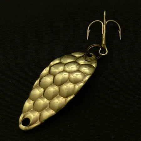 Vintage Acme Little Cleo bubbles, 1/8oz gold fishing spoon #23697