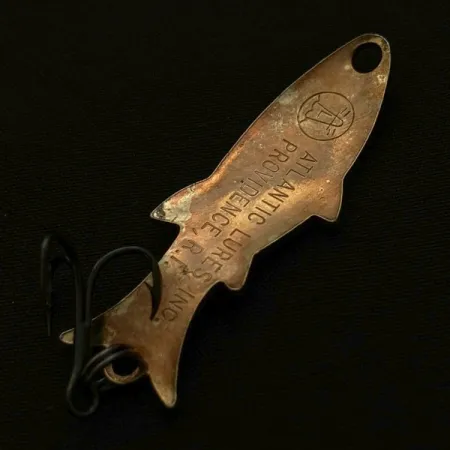 Vintage Atlantic Lures Golden Wobble-Fish, 3/16oz copper fishing spoon #23698