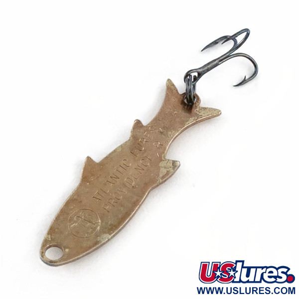 Vintage   Atlantic Lures Golden Wobble-Fish, 3/16oz copper fishing spoon #23698