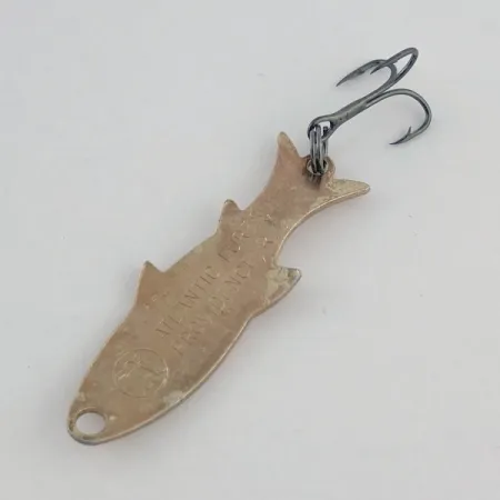 Vintage Atlantic Lures Golden Wobble-Fish, 3/16oz copper fishing spoon #23698