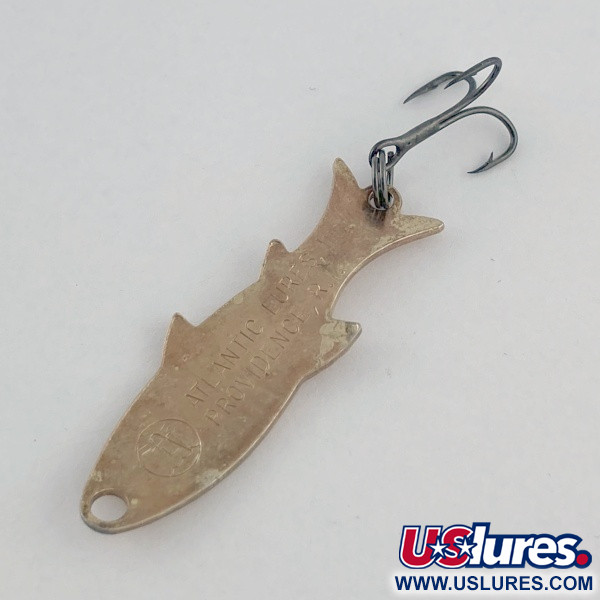 Vintage   Atlantic Lures Golden Wobble-Fish, 3/16oz copper fishing spoon #23698