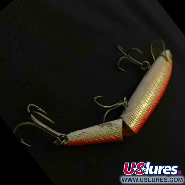 Vintage   Rebel Floater F14 Jointed, 1/2oz orange/gold fishing lure #23705