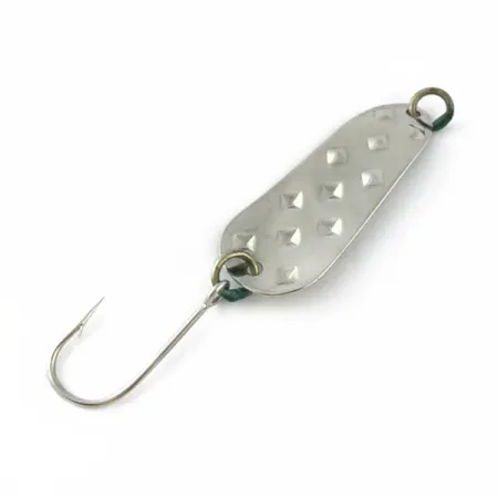 Vintage Luhr Jensen Alpena Diamond, 3/16oz nickel/green fishing spoon #23709