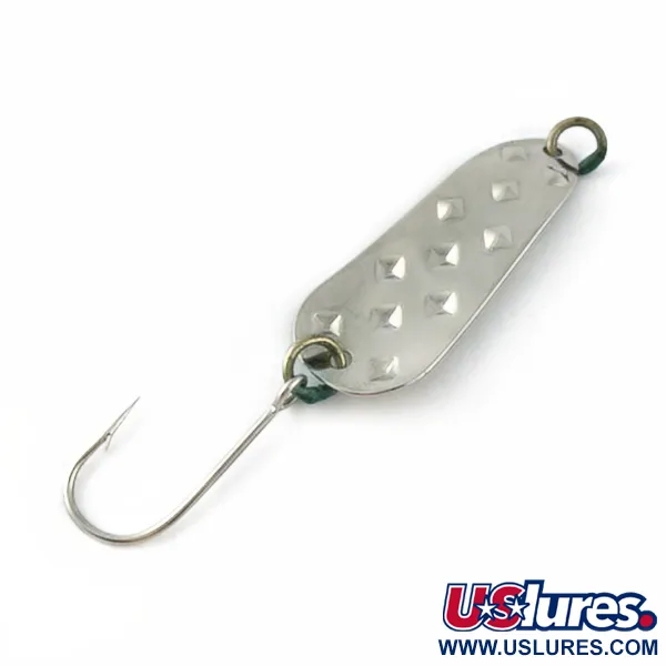 Vintage   Luhr Jensen Alpena Diamond, 3/16oz nickel/green fishing spoon #23709