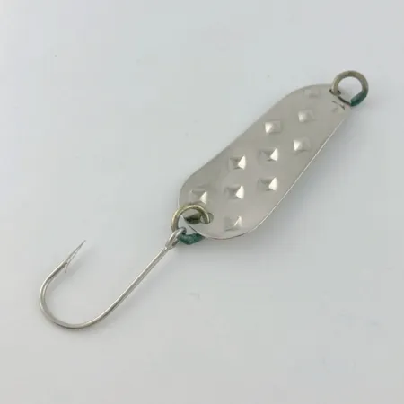 Vintage Luhr Jensen Alpena Diamond, 3/16oz nickel/green fishing spoon #23709