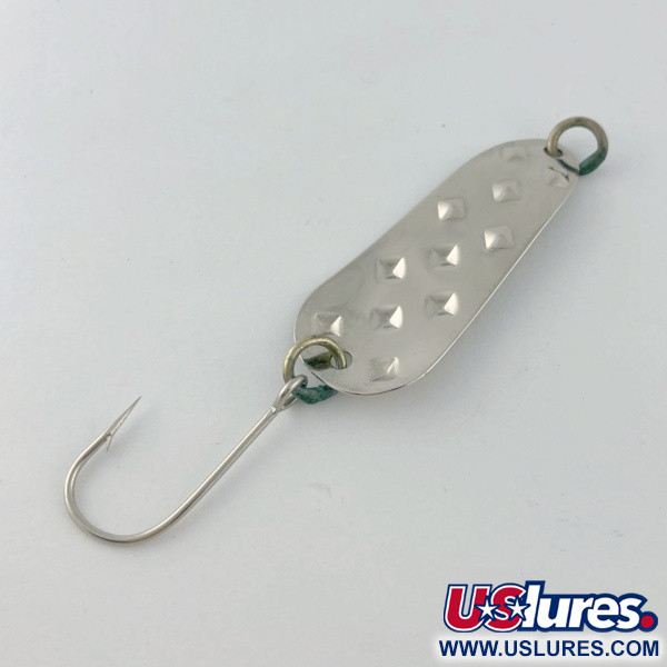 Vintage   Luhr Jensen Alpena Diamond, 3/16oz nickel/green fishing spoon #23709