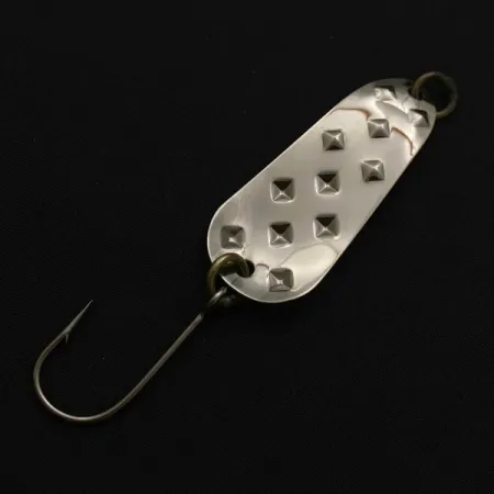 Vintage Luhr Jensen Alpena Diamond, 3/16oz nickel/green fishing spoon #23709