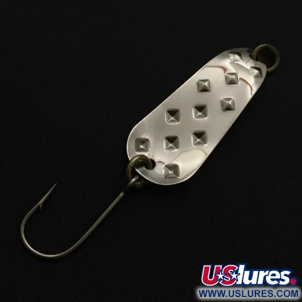 Vintage   Luhr Jensen Alpena Diamond, 3/16oz nickel/green fishing spoon #23709